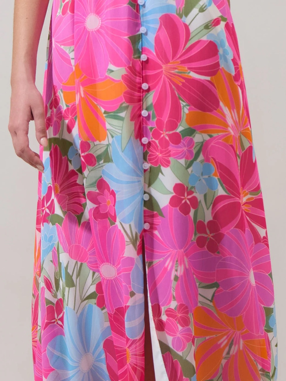 Sugarlips Pink Calista Floral Maxi Dress - Picture 5 of 6